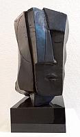 Thomas Junghans, Januskopf, Bronze schwarz patiniert, H. 32 cm, Sockel 8 cm